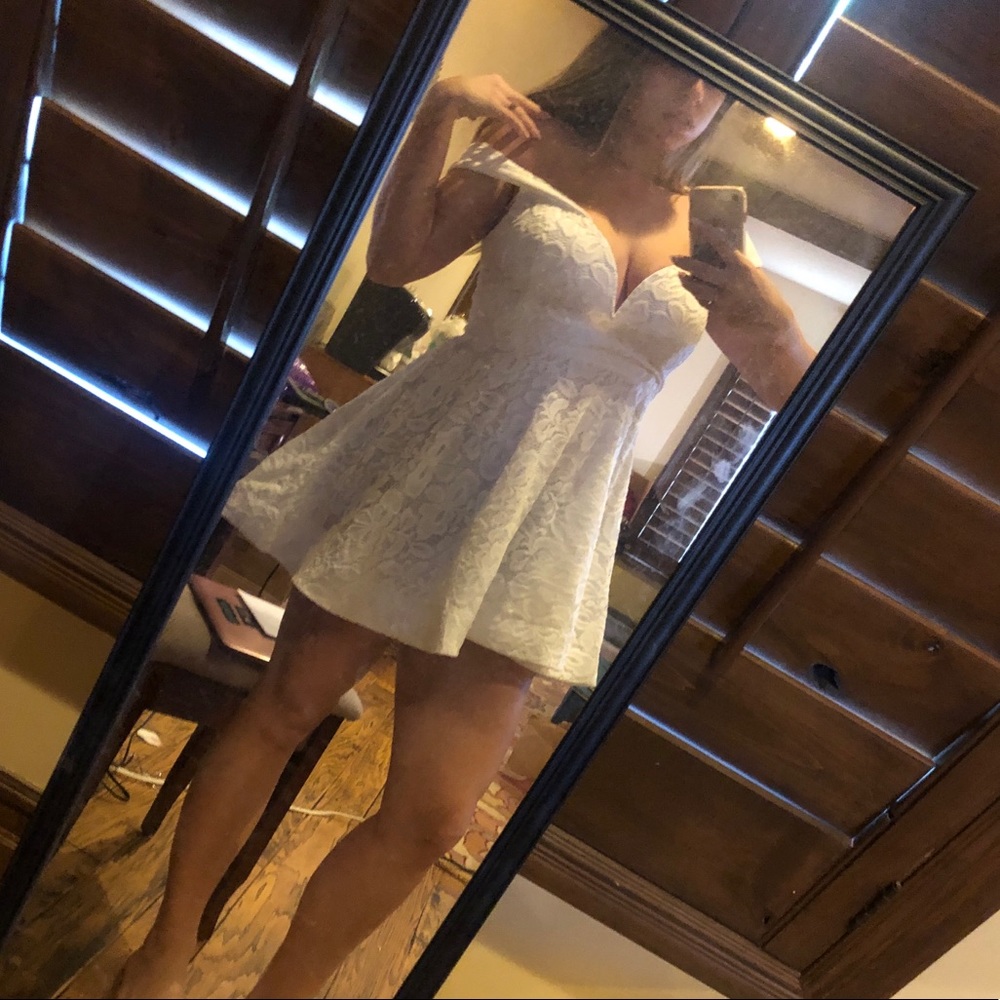 White Off the Shoulder Dress/PERFECT Bachelorette